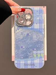 Spring & Summer Butterfly Floral Hollow Out Glacier Texture Phone Case Compatible With Apple 17/17 Air/17 Pro/17 Pro Max, 16/16 Plus/16 Pro/16 Pro Max, 15/15 Plus/15 Pro/15 Pro Max, 14/14 Plus/14 Pro/14 Pro Max, 13/13 Pro/13 Pro Max, 12/12 Pro/12 Pro Max, 11/11 Pro Max, Dust-Proof, High-Value, Popular - Multicolor - View 3