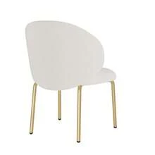 Restaurant Chairs, Lounge Chairs, Banquet Chairs, Golden Yellow Legs, Chenille Fabric, Grey, Beige, Dimensions: W 47.5 * D 56 * H 74 Cm (4 Chairs) - Beige - View 8