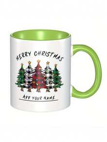 Custom 1PC Christmas Mug 11oz Personalized Name Coffee Cup Novelty Custom Xmas Gift - Green - View 11