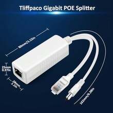 Divisor Gigabit PoE de 12 V 2 A de salida con IEEE 802.3af/at estándar compatible adaptador divisor de alimentación a través de Ethernet para cámara de  AP Voip enchufe CC de 5.5 x 2.1 mm - 2 - Ver 8