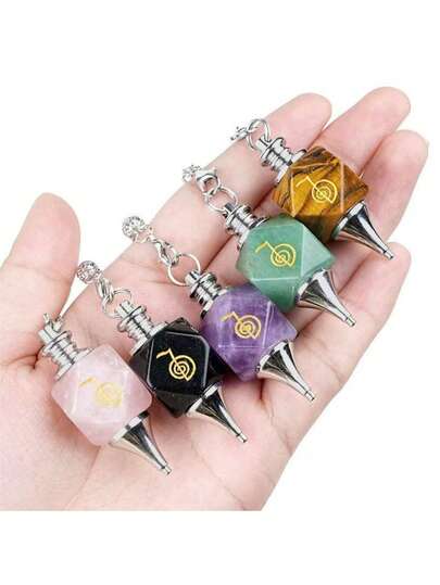 1pc Natural Stone Amulet Crystal Pendant, Meditation Decor, Home Decoration, Crystal Stone