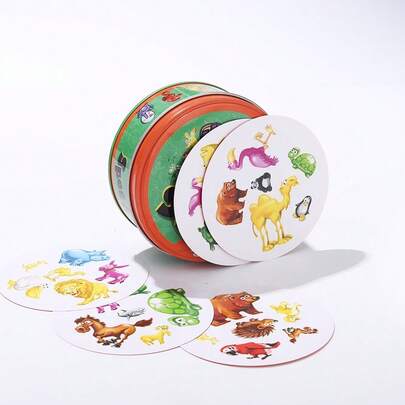 Dolphin Animal 55 Fun Matching Cards - Visual Reaction Game Cards - Reminiscing With Family And Friends Playing And Quick Matching Card Games - Family Gathering Tin Box