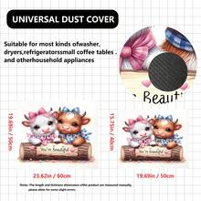1pc Cute Highland Cow Pattern Printed Washing Machine Dust Cover Mat, Rubber Soft Bottom, Laundry Room Accessory, Washing Machine Top Protective Pad, Quick Absorbent And Dry, Refrigerator Dust Cover, Coffee Maker Countertop Absorbent Mat, Diatomite Draining Mat, Modern Laundry Room And Kitchen Appliance Washing Machine And Dryer Dust Cover, Home Decor, Kitchen And Dining Room Decor - Multicolor - View 11