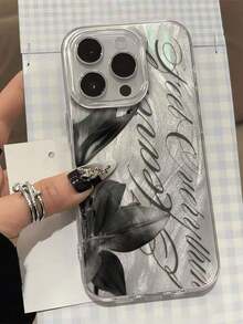 1pc Letter 1pc Fashionable Korean Style Floral Graphic Soft Transparent IMD Phone Case With Laser Holographic Effect, Scratch-Resistant, Fingerprint-Proof, Compatible With  16 Pro Max/16/16 Pro/16 Plus/15/15 Pro Max/15 Pro/11/12/13/14 Pro Max/11 Pro Max/12 Pro/12 Pro Max/13 Pro/13 Pro Max/14 Pro/14 Pro Max, Creative Premium Design Summer  17 Pro Max Case  17 Case  17 Pro Case  17 Plus Case Clear Phone Case  15 Case  16 Case  16 Plus Case - 1pc - 查看 3