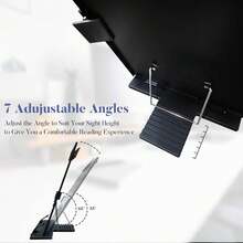 Yuetshuni Desktop Document Holder, Black Paper Holder Stand For Desk, Metal Paper Stand For Desk When Typing, 7 Adjustable Angles Copyholder - White - 查看 6