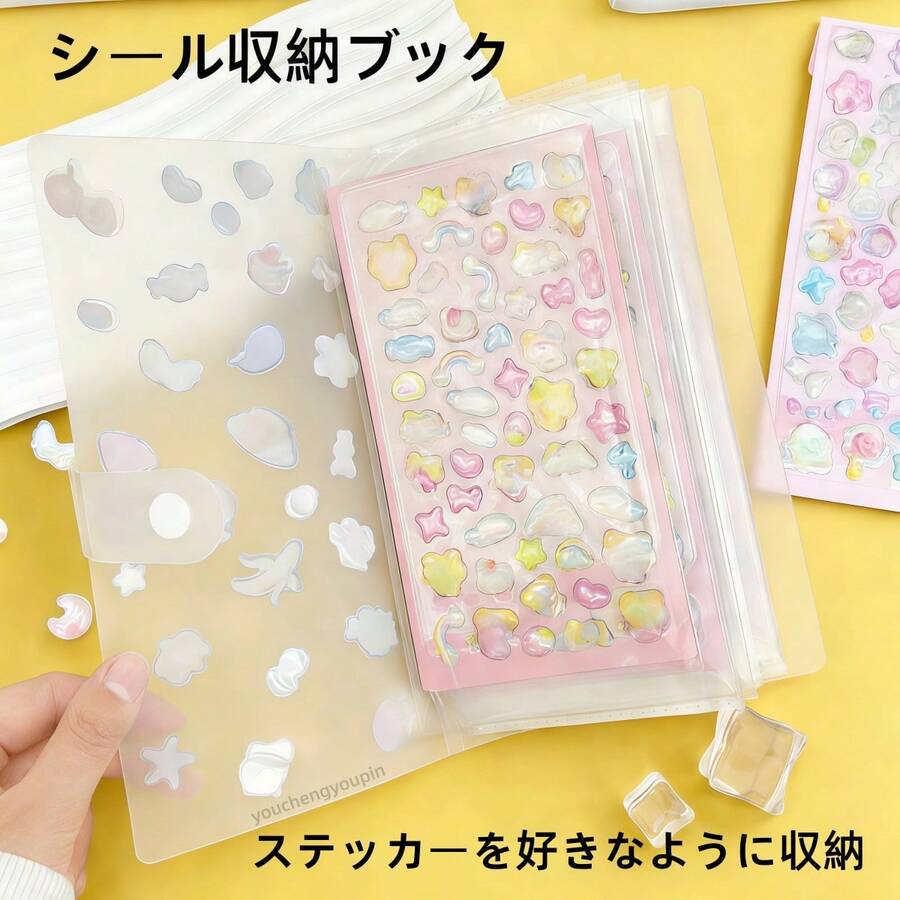 1pc A6 Minimalist Semi-Transparent Card Album, Sticker Storage Album, Planner Material Collection Album, PP Material, KPOP Photo Card Storage, Large Capacity Card Album, A6 Side-Loading Card Album, Suitable For Postcards, Photos, Cards, Stickers, Bills, Notes, Back To School Supplies, Office Document And Receipt Storage - Clear - View 1