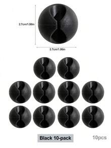 3 piezas Organizador de cables de escritorio, Soporte para cables de datos, Fijador de cables de cargador de auriculares, Adecuado para el hogar, la oficina, la cocina, sin necesidad de electricidad (Negro) - Paquete de 3 negros. - Ver 15