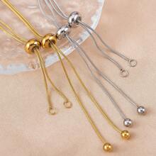 2件套不锈钢手链配件，可调节珠链带吊坠环，DIY珠宝制作组件 - 不銹鋼手鍊 - 查看 4