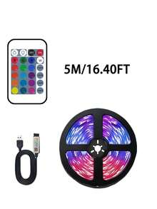 3-65FT Long Smart LED Strip Lights, USB Interface, LED Lights With APP And Remote Control , Night Light Can Be Timed And Brightness Adjusted,Smart 5V 24-Key Remote Control, RGB Color-Changing Strips Suitable For Bedrooms, Living Rooms, Home Decor, Room Parties, Room Decoration,Ambient Lighting In Bedrooms, Living Rooms, Game Rooms, Etc., And Happy Halloween Christmas Decorations - Colored Light - View 13