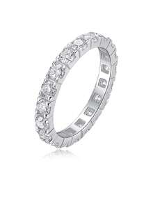 925er Sterling Silber Moissanit Ring für Frauen, hypoallergen hochwertiger Verlobungs-/Ehering, Valentinstag-/Geburtstagsgeschenk, oxidationsbeständige Geschenkbox Verpackung - Silber - Übersicht 15