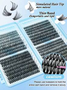 640片装（30D+40D+50D）DIY睫毛嫁接套装 - 包含假睫毛、胶水、卸妆液、镊子和刷子，专业人士和新手均可轻松上手，在家即可轻松操作。睫毛嫁接入门套装：包含假睫毛、胶水、卸妆液和工具的全套工具包，让您在家也能像专业人士一样嫁接。 - 彩色 - 查看 2