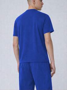 Black V-Neck Short Sleeve Scrub Set, Medical Uniform For Doctors And Nurses - Blue - View 3