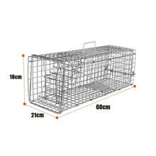 Live Animal Cage Trap Heavy Duty Folding Raccoon Traps Cat Trap Catch Release UK - Silver - View 2