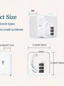 1 cerradura con candado de bloqueo por contraseña que no requiere perforación, ideal para gabinetes, cajones y armarios como una cerradura a prueba de robo, con código giratorio - Blanco - Ver 4