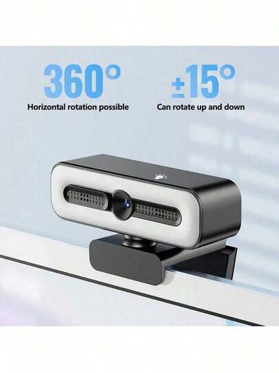 QHD迷你网络摄像头，带麦克风，USB接口，支持笔记本电脑和台式电脑，适用于实时视频通话会议