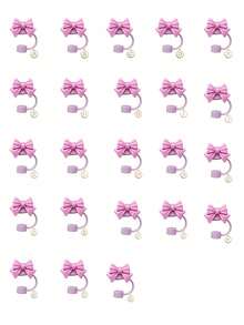 一套包含草帽和杯套，草帽采用可爱的蝴蝶结设计，印有A-Z字母（不含Q/U/X），配有可重复使用的硅胶防尘杯套和吸管塞，是厨房/圣诞礼物的理想之选。 - 彩色 - 查看 4