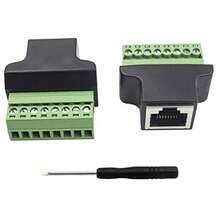 Poyiccot RJ45 Breakout conector adaptador de terminal de tornillo RJ45 paquete de 2 conectores hembra 8p8c a terminal de tornillo de 8 pines para extensor Ethernet Cat7 Cat6 Cat5 Cat5e CCTV digital - Rojo - Ver 7