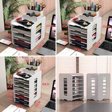 Aimall Desktop File Storage Rack, Multi-Layer Storage Rack, Office Large Capacity Storage Rack, Office Storage File Rack - White - View 9