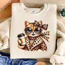 1pc/2pcs/3pcs Leopard Print Kitten Pattern Suitable For T-Shirts, Hoodies, Pillows, Backpacks And Handbags, Ideal Holiday Gifts, Holiday Gift Items | Holiday Design | Printing - L - View 2