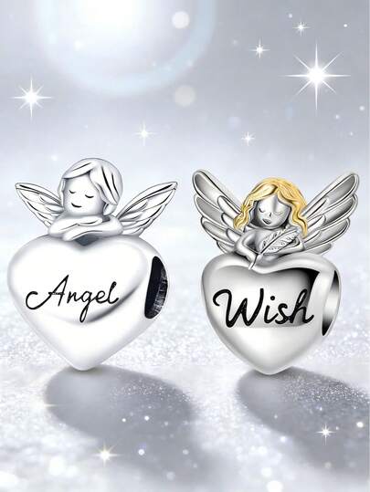 1 pieza Artesanía creativa de ángel chapada en plata, adecuada como regalo para el Día de San Valentín, Año Nuevo, cumpleaños y otras festividades para amantes o parejas