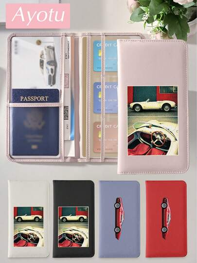 Ayotu Car And Storyboard Pattern License Plate And Insurance Card Storage Box - Car Glove Box Organizer, Car And Truck Accessories Box, Suitable For Storing Important Documents, Driver's License, Passport, Cards, Car Parts And Other Accessories. This Neutral Storage Box Is An Ideal Gift For Car, Truck, Motorcycle And Trailer Owners, As Well As A Great Gift For Christmas, Birthdays Or New Year.