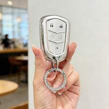 [ Side Diamonds ] 5 Buttons TPU Car Key Case Cover Shell Fob For Cadillac ATS CTS XT5 XT4 - 款式 11 - 查看 18