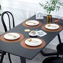 Set Of 4, 6, Or 12 Placemats, Round Table Setting Mat, Elegant Design, Waterproof. - 銅色 - 查看 1