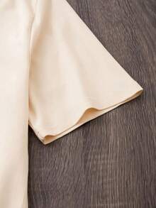 Camiseta 100% algodón de Manga Corta y cuello redondo para Mujer con corte Oversize con diseño de Cherry Cerezas con Animal Print - Hueso - Ver 3