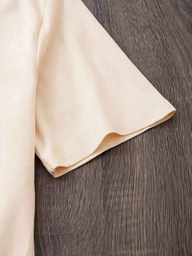 Camiseta 100% algodón de Manga Corta y cuello redondo para Mujer con corte Oversize con diseño de Cherry Cerezas con Animal Print - Hueso - Añade 3