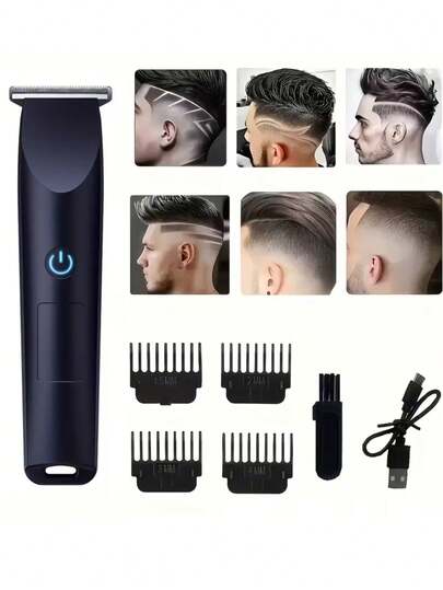 Cortapelos Eléctrico, Recargable por USB, Trimmers Inalámbricos, Equipado con Peines de Límite, Adecuado para Cara, Barba y Áreas Corporales