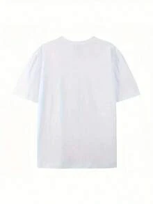 Multicolor Polyester Blend T-Shirt, Geometric Koi Fish - White - View 2