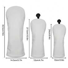 Golf Club Protective Cover, Minimalist White, Scratch And Impact Resistant, Detailed Craftsmanship, Fits Most Club Models, Practical Golf Accessory - White - View 2