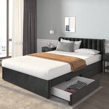 Bed Bases & Foundations - 黑色 + 絲絨 + 160厘米*200厘米 - 查看 12