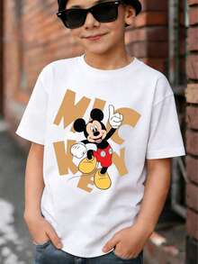 Mickey Mouse By Disney Boys' Short Sleeve T-Shirt For Kids 2-14 - Express Delivery - 白色 - 查看 1
