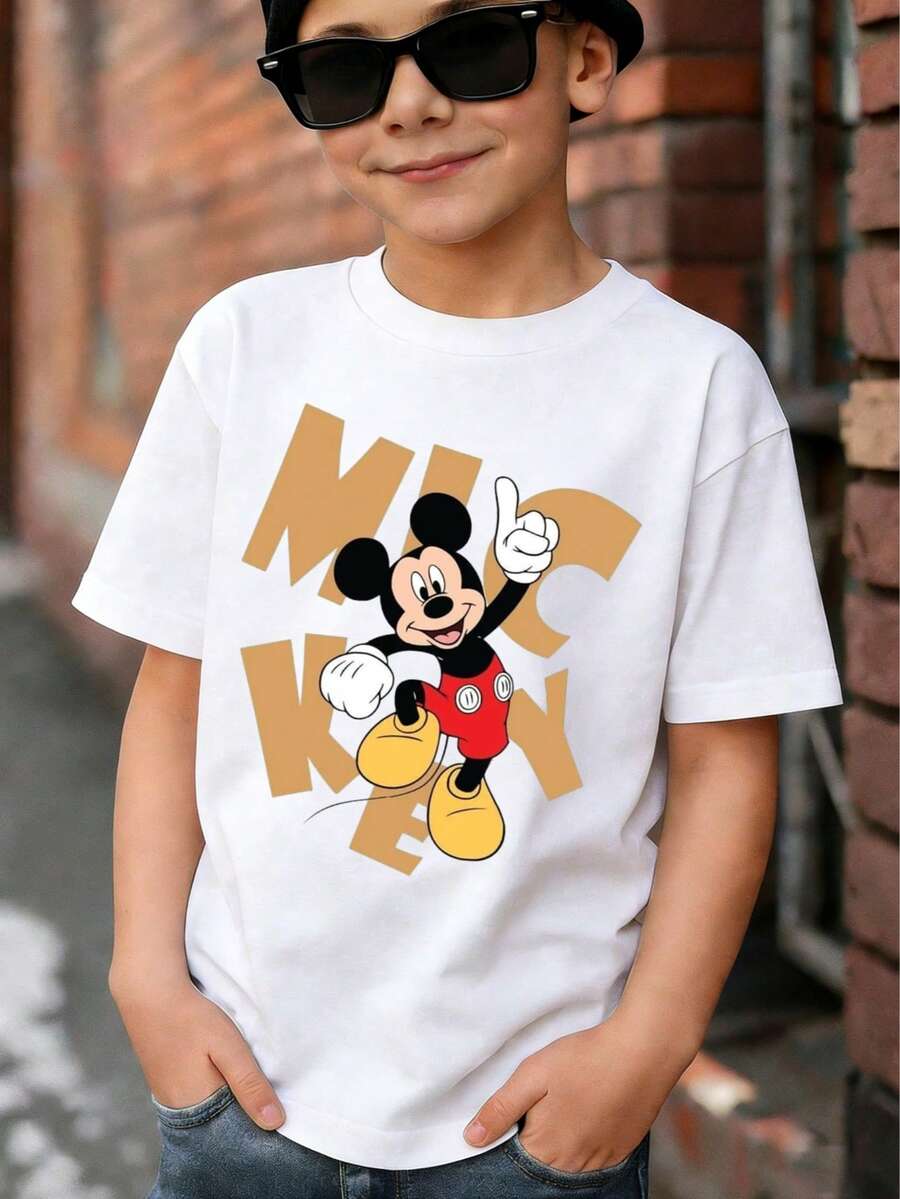 Mickey Mouse By Disney Boys' Short Sleeve T-Shirt For Kids 2-14 - Express Delivery - 白色 - 查看 1
