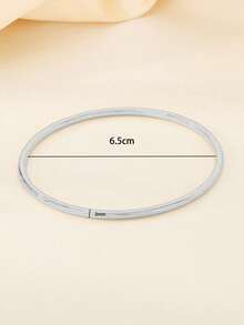18K Gold Plated Stainless Steel Women's Bracelet, Fashionable Lightweight Minimalist Basic Bracelet, Waterproof Jewelry - Width 3mm - View 6