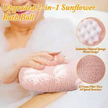 Super Soft Sunflower Suction Cup Bath Ball, Upgrade 2-In-1 Sunflower Bath Ball, Exfoliating Bath Sponge Cleaning Brush With Suction Cup Shower Sponges For Women Men - Multicolor - View 9