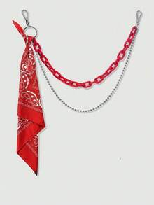 1pc Fashion Hip Hop Pants Chain Accessory, Fluorescent Resin Pants Chain, Cashew Flower Scarf Waist Chain Accessory - Multicolor - View 8