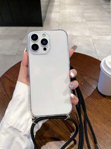 Móc khóa, Dây đeo 1 chiếc, Ốp điện thoại trong suốt tối giản có thể tháo rời, Tương thích với iPhone 7/8/7+/8+/11/11Pro/11ProMax/X/XR/XS/XS Max/12/12Pro/12ProMax/13/13Pro/13ProMax/14/14Pro/14ProMax/14+/15/15Pro/15+/15ProMax/16/16E/16+/16ProMax/16Pro, Ốp điện thoại dễ thương với khả năng bảo vệ ống kính chính xác. - Trong sáng - Xem 3