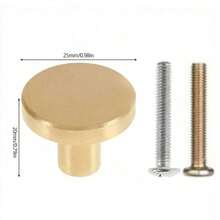 3/6Pcs Golden Handle ,Aluminum Alloy Drawer Knob, Minimalist Black Round Drawer Handle For Home - Multicolor - View 8