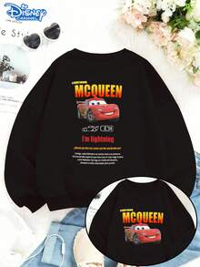 Disney Cars Lightning McQueen All-Day Sweatshirt – Versatile Black Pullover For Home Lounging, Short Trips & Tutoring Sessions - 黑色 - 查看 1