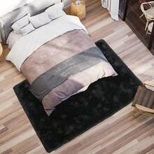 Tapis shaggy noir, ultra doux et moelleux – tapis douillet pour chambre, salon ou chambre d'enfant, antidérapant, accent moderne aux couleurs chics - noir - Voir 2