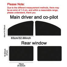 Front & Rear Car Side Window Sun Shade Curtains - 100% Blackout Privacy Curtains With UV Protection, Heat Reduction & Glare Reduction, Durable Fabric, Easy Roll-Up Design For SUVs, Trucks, Camping, Naps, Car Window Sun Shade - Magnetic - View 10