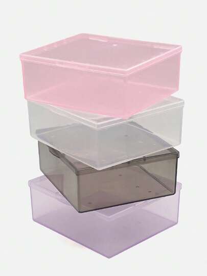 空的多功能长方形收纳盒，美甲首饰收纳盒，抛光美甲工具盒，美甲收纳盒，化妆品整理盒，可放置卸甲棉