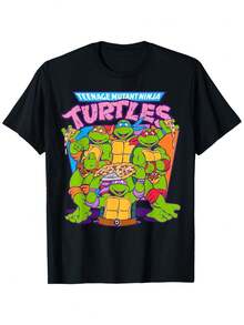 Teen1age Mutant Nin1ja Turtles Pizza & Smiles T-Shirt T-Shirt - Đen 1 - Xem 1