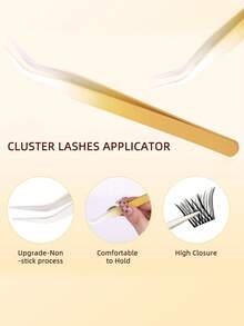 160/190/200pcs Cluster Eyelashes, Self-Adhesive Eyelash Tools, Individual Cluster Lashes, Mixed 8-16mm C Curl Eyelash Extension, Cluster Eyelashes, DIY Eyelash Extension At Home - Black - View 4