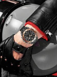 Reloj de cuarzo multifuncional de negocios para hombres LIGE, con pantalla dual, resistente al agua, luminoso y calendario de moda - Plateado - Ver 7