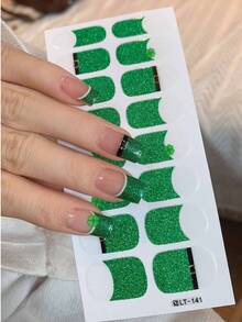全甲贴纸，绿色三叶草，多色美甲贴花，适合女性、女孩的美甲用品，派对、节日、庆典、生日礼物美甲 - 彩色 - 查看 2