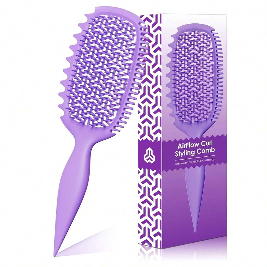 Curl Defining Detangling Brush For Thick 4A-4C Hair - Dual Sided Comb For Wet & Dry Use - 2054 Pale Lilac - View 1