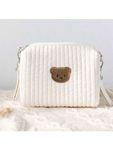 Túi đựng đồ đa năng hình gấu nhỏ cho mẹ, túi đựng phụ kiện xe đẩy em bé - Màu be - Xem 6